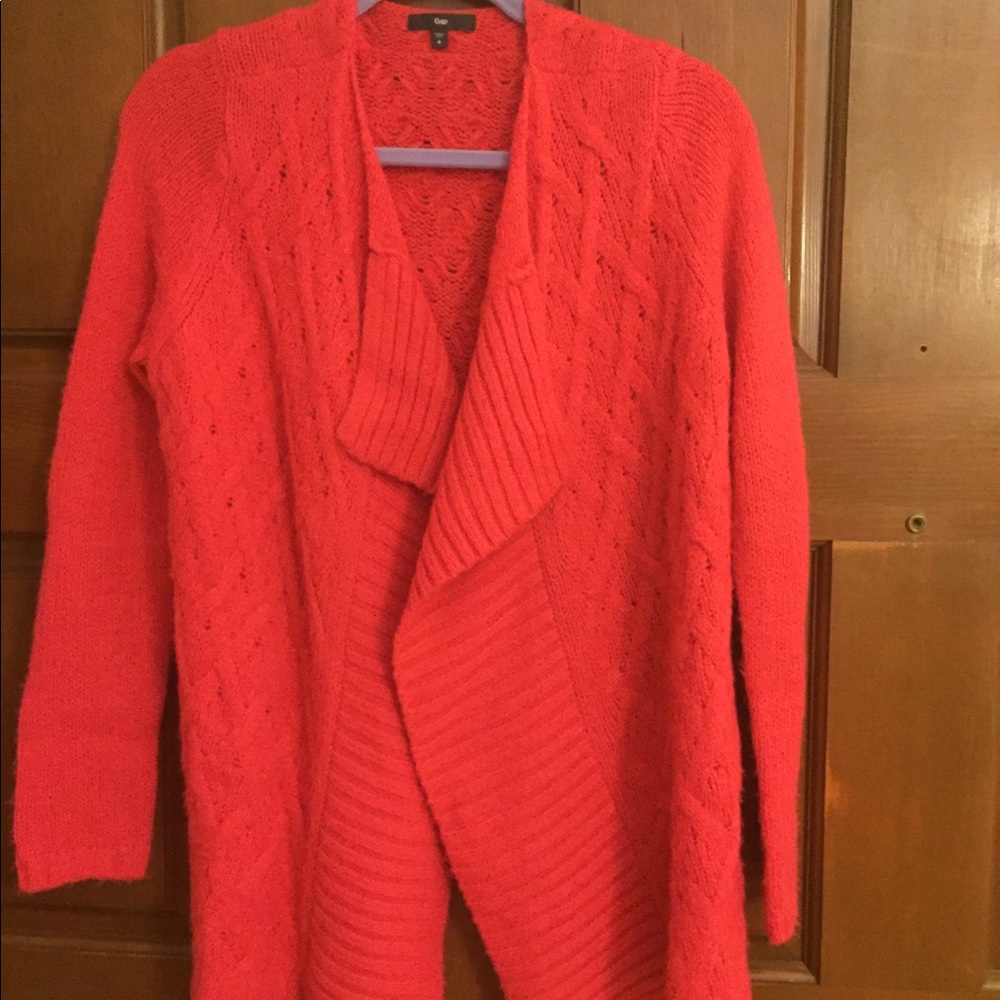 Super Soft GAP Hot Red Shawl Cardigan